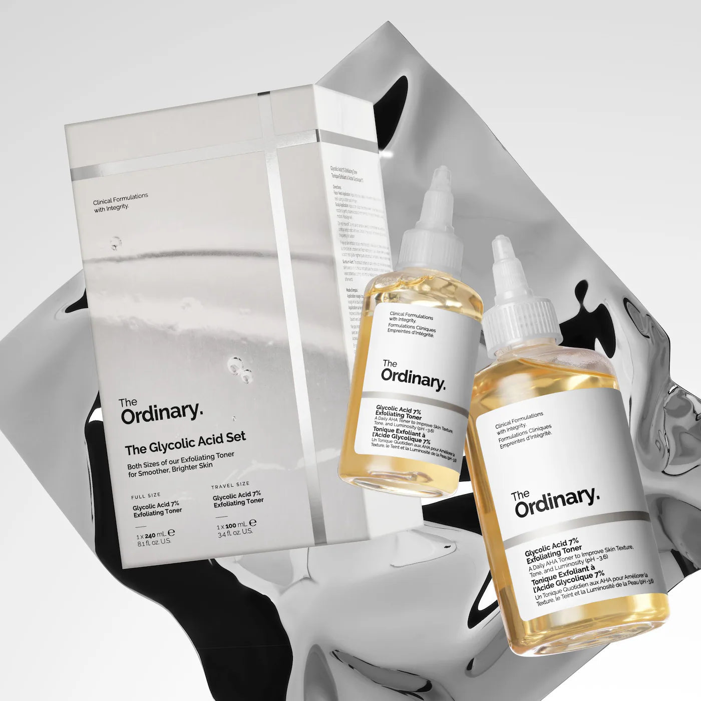 The Ordinary Set x2 Ácido Glicólico 240ml + 100ml