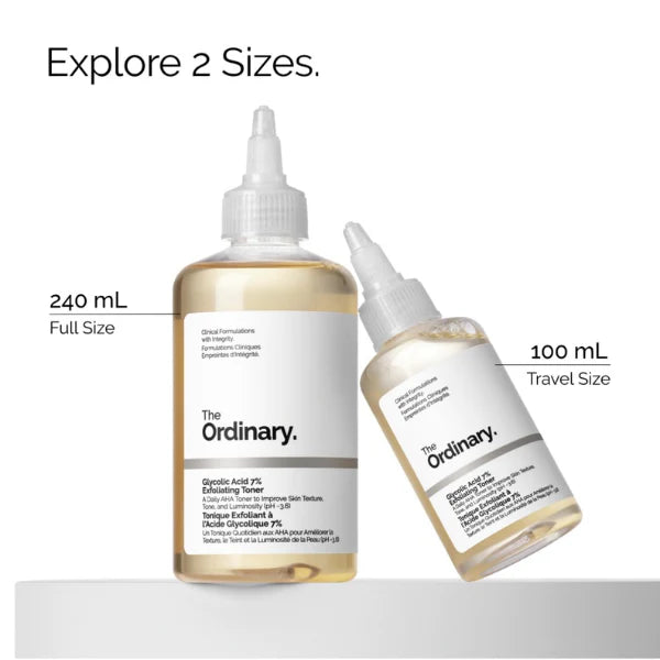 The Ordinary Set x2 Ácido Glicólico 240ml + 100ml