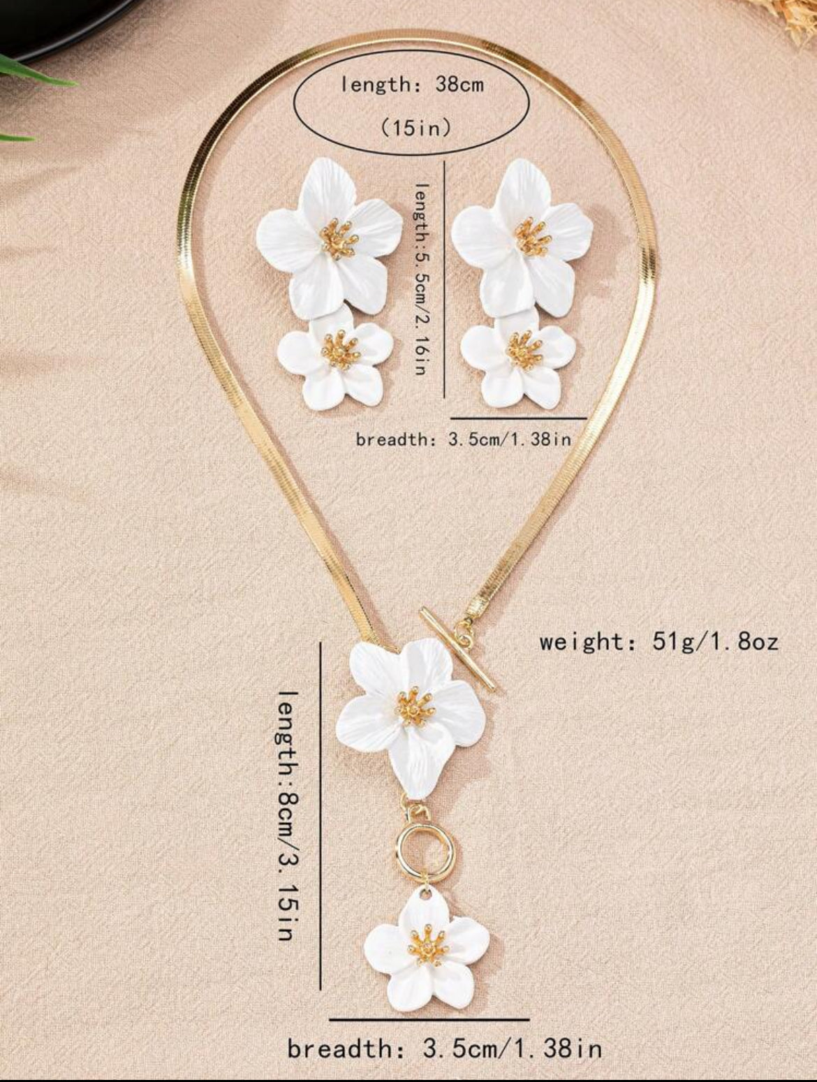 Set Flor de Encanto – Collar y Aretes